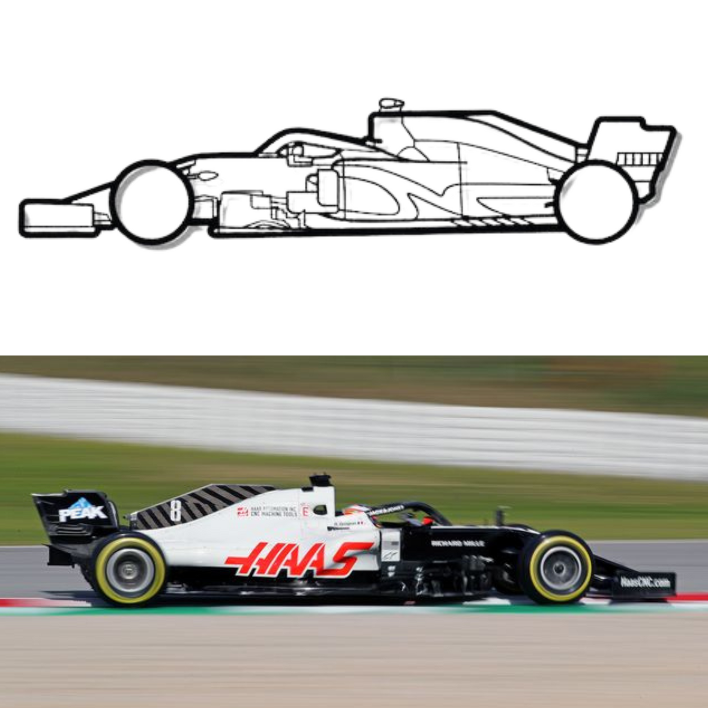 Formula One F1 Car Silhouette Metal Wall Art