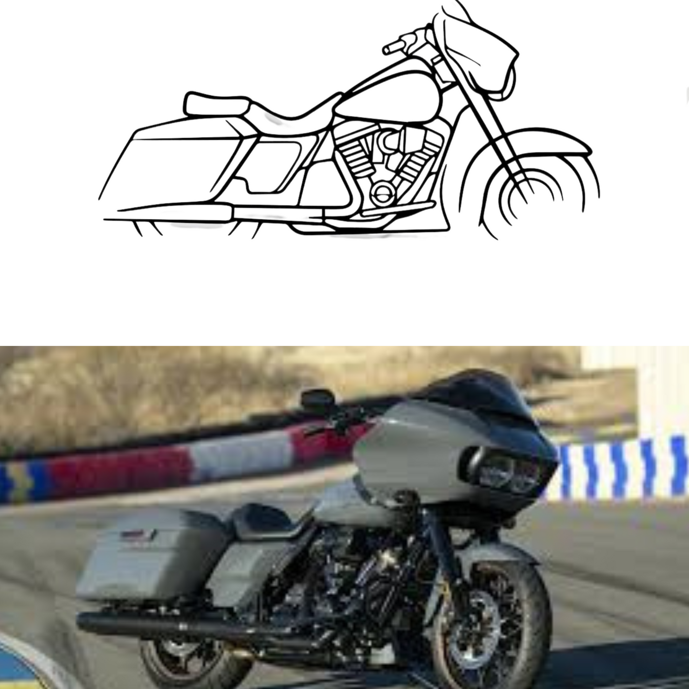 Harley Street Glide Motorcycle Silhouette Metal Wall Art